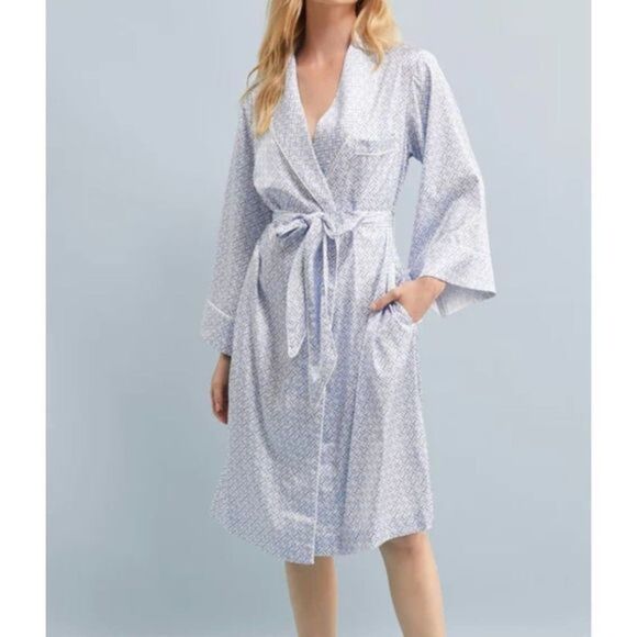 HALSTON X HOMEBODII Cleveland‎ Robe Luxury Satin HH Print Sz Sm - Picture 2 of 7